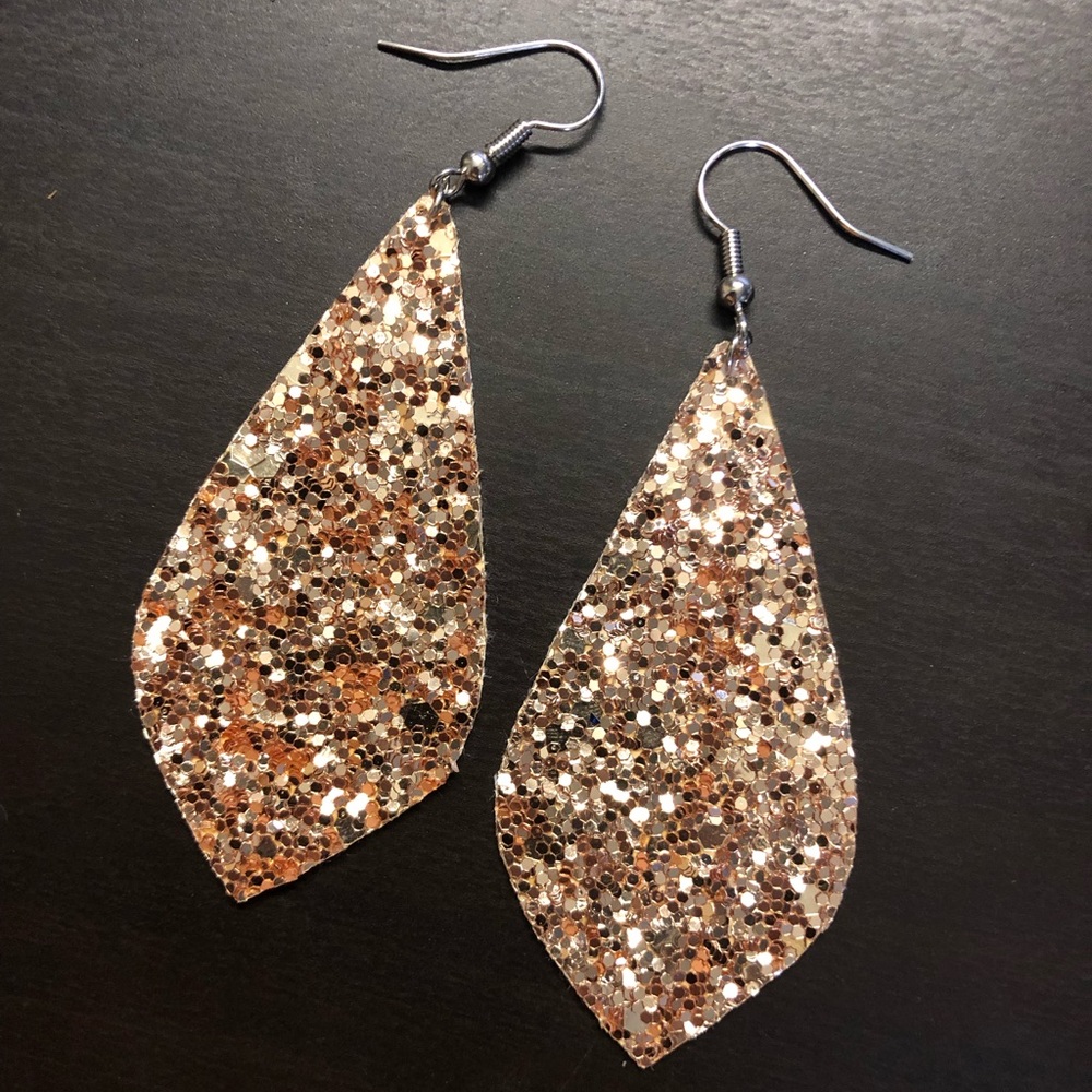 Gold glitter earrings